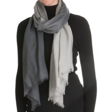 La Fiorentina Wool Ombre Scarf with Eyelash Fringe (For Women) in Charcoal Ombre - Closeouts