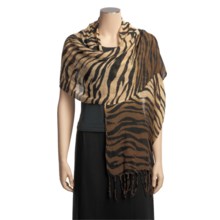 La Fiorentina Zebra Scarf - Ombre (For Women) in Brown Combo - Closeouts