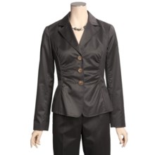 Lafayette 148 New York Allen Jacket - Glossy Suiting (For Women) in Espresso - Closeouts
