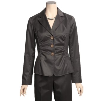 Lafayette 148 New York Allen Jacket - Glossy Suiting (For Women) in Espresso