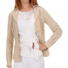 Lafayette 148 New York Amara Blouse - Matte Silk, Long Sleeve (For Women) in Beige - Closeouts