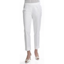 Lafayette 148 New York Bleecker Crop Pants - Stretch Cotton Sateen (For Women) in White - Closeouts