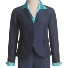 Lafayette 148 New York Chandler Jacket - Wool Trellis Suiting (For Women) in Light Navy - Closeouts