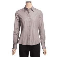 Lafayette 148 New York Cotton Fine Line Shirt - Long Sleeve (For Women) in Espresso - Closeouts