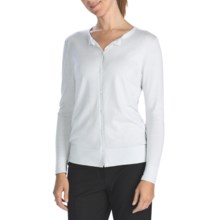 Lafayette 148 New York Glitter Cardigan Sweater - Cashmere-Silk (For Women) in Silver - Closeouts