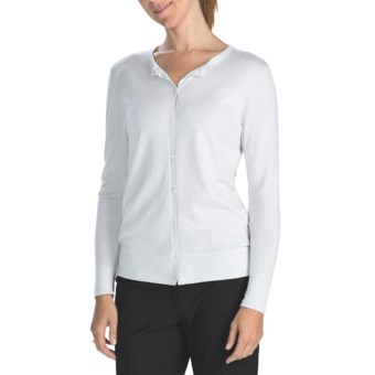 Lafayette 148 New York Glitter Cardigan Sweater - Cashmere-Silk (For Women) in Silver