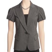 Lafayette 148 New York Hollis Jacket - Polished Wool Pinstripe (For Women) in Black Multi - Closeouts