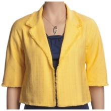 Lafayette 148 New York Jacquard Jacket - Open Front, Cotton-Rich (For Women) in Ray - Closeouts
