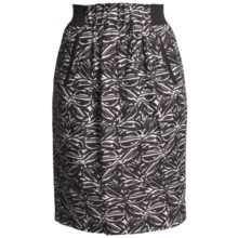 Lafayette 148 New York Jacquard Skirt - Linen-Rich, Paperbag Waist (For Women) in Black Multi - Closeouts