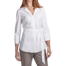 Lafayette 148 New York Lane Shirt - 3/4 Sleeve (For Women) in White - Closeouts