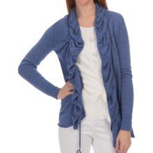 Lafayette 148 New York Lino Cardigan Sweater - Cotton-Linen (For Women) in Tile Blue - Closeouts