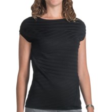 Lafayette 148 New York Mirror Knit Sweater - Short Sleeve (For Women) in Black - Closeouts