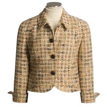 Lafayette 148 New York Palette Interlace Jacket  (For Women) in Light Brown / Natural / Olive Multi - Closeouts