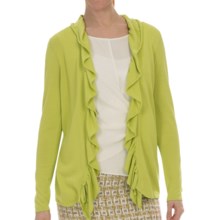 Lafayette 148 New York Petal Yarn Shirred Cardigan Sweater (For Women) in Aloe - Closeouts