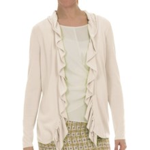Lafayette 148 New York Petal Yarn Shirred Cardigan Sweater (For Women) in Raffia - Closeouts