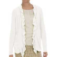 Lafayette 148 New York Petal Yarn Shirred Cardigan Sweater (For Women) in White - Closeouts