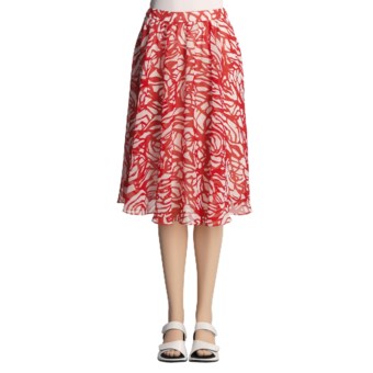 Lafayette 148 New York Spring Daisy Skirt - Crinkled Print (For Women) in Flame Multi