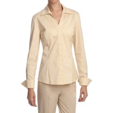 Lafayette 148 New York Wing Collar Shirt - Stretch Cotton, Long Sleeve (For Women) in Manil - Closeouts
