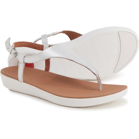 FitFlop Lainey Toe Thong Back-Strap Sandals - Leather (For Women) - 011 SILVER (8 )