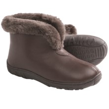 Lamo Bridget Bootie Slippers - Leather, Merino Shearling Lining (For Women) in Chocolate - Closeouts