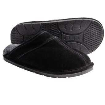 Lamo Scuff Slippers - Suede, Sheepskin-Lined (For Men) in Black