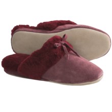 LAMO Victoria Slide Slippers - Sheepskin, Suede (For Women) in Burgundy - Closeouts
