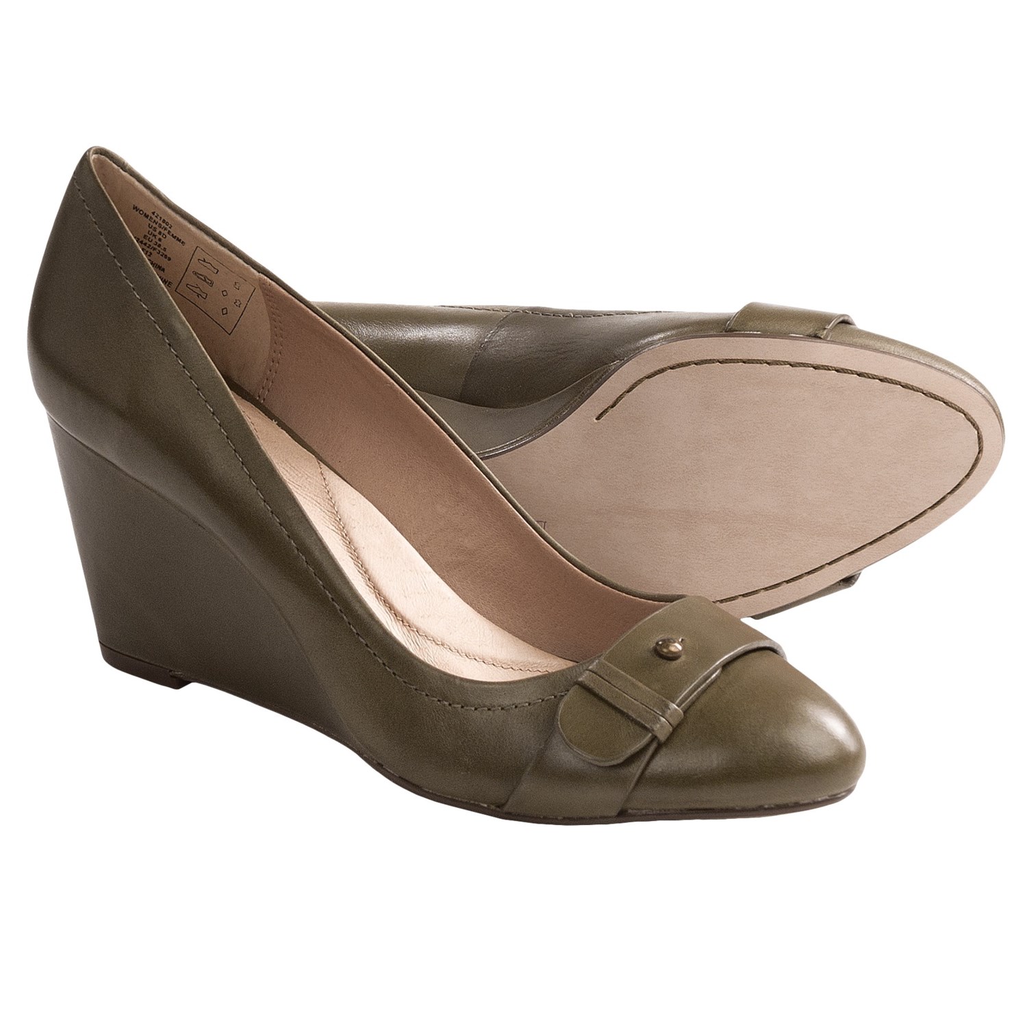 Landsâ€™ End Ellery Wedge Shoes - Leather (For Women) in Antique Olive
