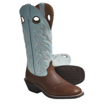Laredo Rome Broad Buckaroo Cowboy Boots - 15”, Square Toe (For Men) in Redwood/Blue
