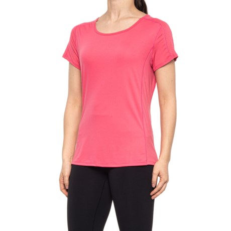 RBX Laser-Cut Detail T-Shirt - Short Sleeve (For Women) - ROSE PINK (XL )