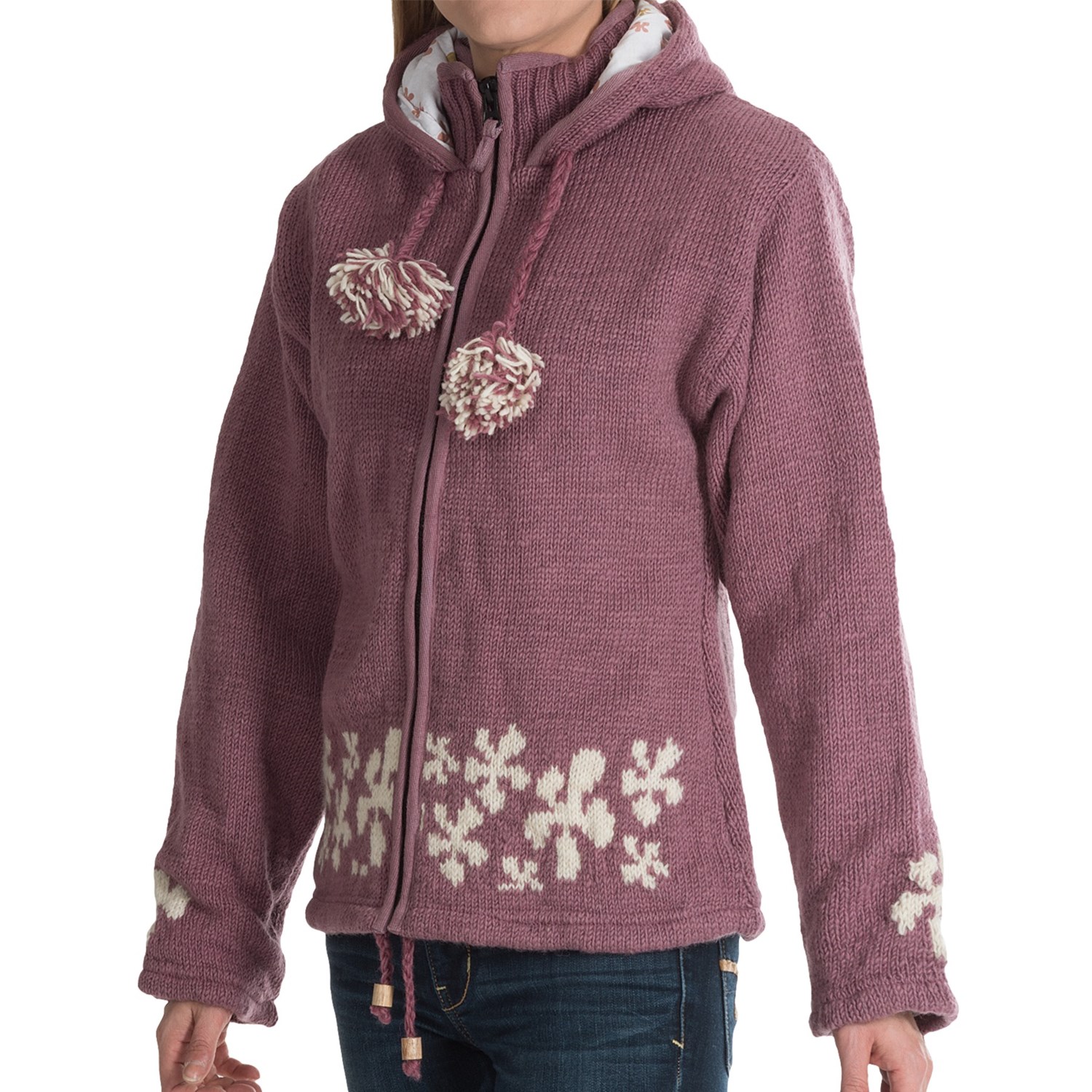 Laundromat Wild Flower Sweater Jacket Wool, Fully Lined (For Women