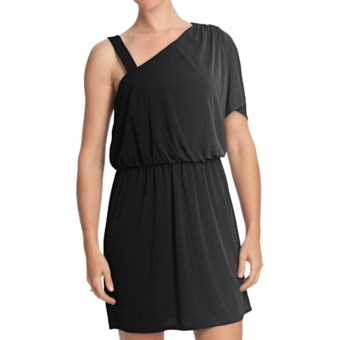 Laundry by Design Jersey Blouson Dress - Short Sleeve (For Women) in Black