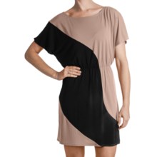 Laundry by Design Matte Jersey Color-Block Dress - Short Sleeve (For Women) in Khaki Multi - Closeouts