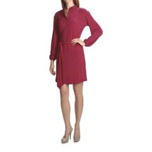 Laundry by Design Tic Tac Toe Shirt Dress - Matte Jersey, Long Sleeve (For Women) in Fire/Red Plum - Closeouts