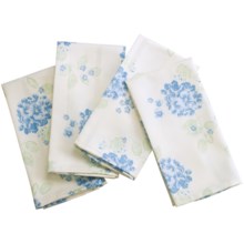 Laura Ashley Stain-Resistant Napkins - Set of 4, Microfiber in Blue Hydrangea - Closeouts