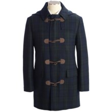 Lauren by Ralph Lauren Toggle Black Watch Plaid Duffle Coat - Detachable Hood in Navy/Green Plaid - Closeouts