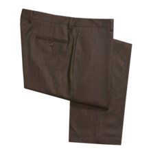 Lauren by Ralph Lauren Wool Flannel Dress Pants - Flat Front (For Men) in Dark Brown - Closeouts