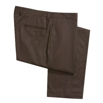 Lauren by Ralph Lauren Wool Flannel Dress Pants - Flat Front (For Men) in Dark Brown