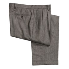 Lauren by Ralph Lauren Wool Plaid Dress Pants - Pleated (For Men) in Black/Grey - Closeouts