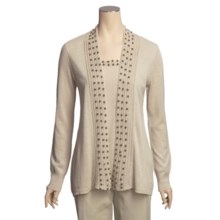 Lauren Hansen Cardigan Sweater - Linen-Cotton, Wooden Beads, Built-in Shell (For Women) in Linen - Closeouts