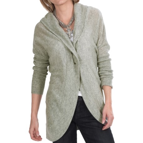 Lauren Hansen Cashmere Cocoon Cardigan Sweater Hooded For Women