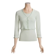 Lauren Hansen Crystal Shrug Sweater - 3/4 Sleeve (For Women) in Mint - Closeouts