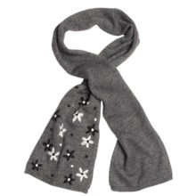 Lauren Hansen Embroidered Knit Scarf - Loop-Through (For Women) in Medium Grey - Closeouts