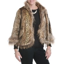 Lauren Hansen Faux-Fur Crop Jacket - Bracelet Sleeve (For Women) in Multi - Closeouts