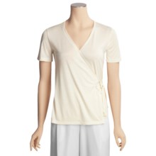 Lauren Hansen Faux Wrap with Bamboo Ring - Modal-Cotton, Short Sleeve (Women) in Vanilla - Closeouts