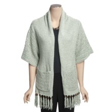 Lauren Hansen Fringed Kimono Scarf - Tape Yarn (For Women) in Eucalyptus - Closeouts