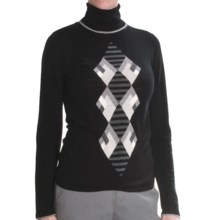 Lauren Hansen Merino Wool Argyle Sweater - Slim Fit (For Women) in Black/Grey - Closeouts