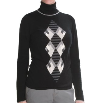 Lauren Hansen Merino Wool Argyle Sweater - Slim Fit (For Women) in Black/Grey