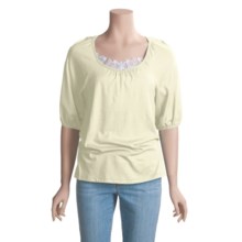 Lauren Hansen Modal-Cotton Shirt - Short Puff Sleeve (For Women) in Vanilla - Closeouts