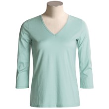 Lauren Hansen Supima® Cotton Shirt - 3/4 Sleeve (For Women) in Seaglass - Closeouts