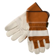 Laurentide Double-Palm Gloves - White Deerskin (For Men) in White/Brown - Closeouts